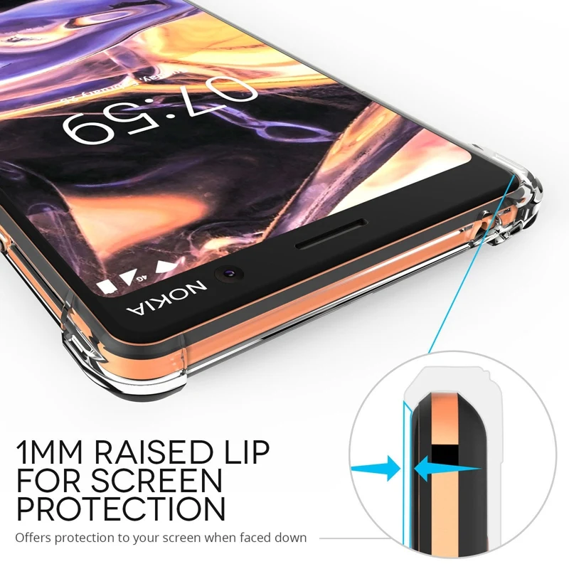 Clear Soft TPU Case for Nokia 2.2 2.1 2 7.1 3.1 5.1 Plus 7 8 Sirocco 6 2018 3 5 Shockproof Cover |