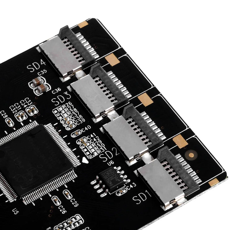 SATA 2,5 конвертер 4 Micro SD/TF карта на 22pin SATA RAID адаптер Quad TF карта