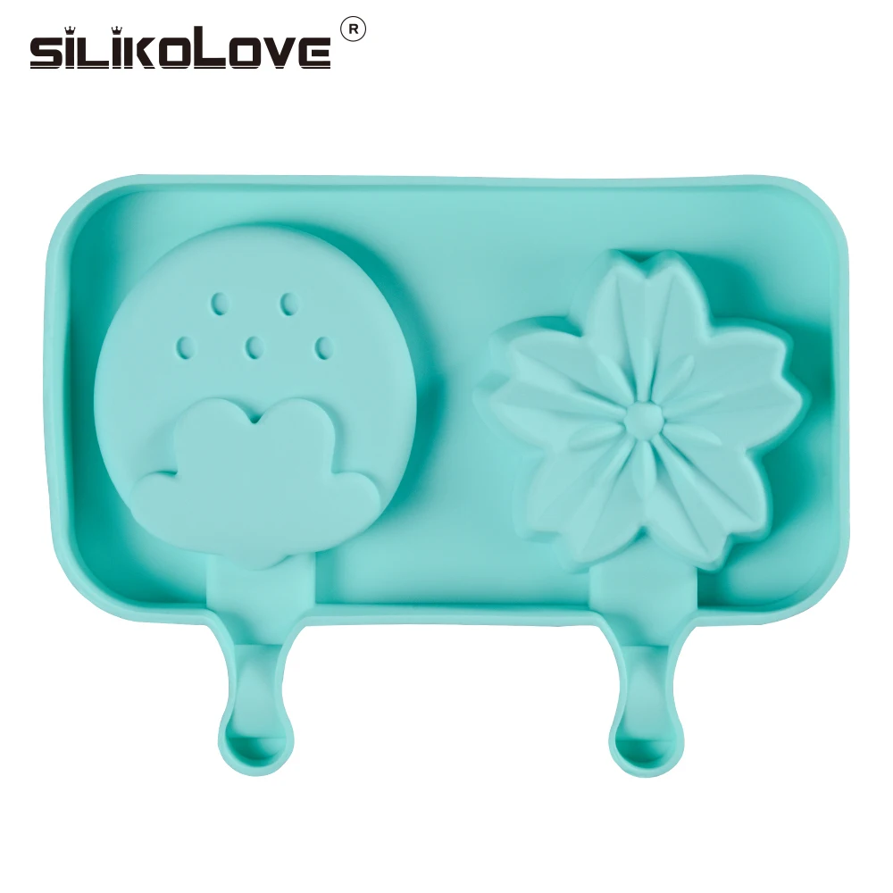 SILIKOLOVE 2 полости клубника цветок искусственные формы для десертов поднос с