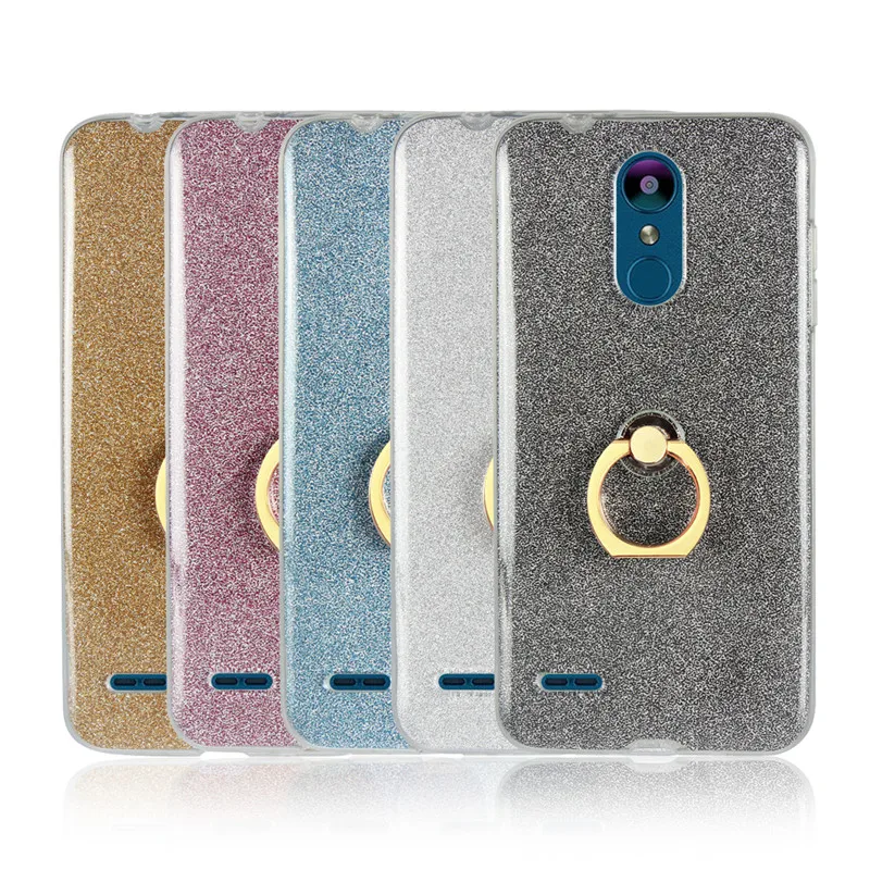 For LG K8 2018 Mobile phone case Bumpe luxury K9 protective Ring bracket shell Silicone TPU Back Cover soft |