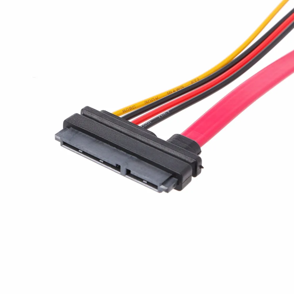 1 шт. 30 см 22 pin (15 + 7) штекер на Женский SATA серийный ATA кабель питания данных