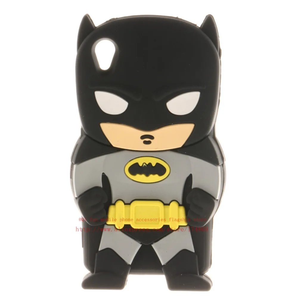 Милый 3D мультфильм Бэтмен мягкий силиконовый чехол Обложка для Coque Sony Xperia M4 Aqua