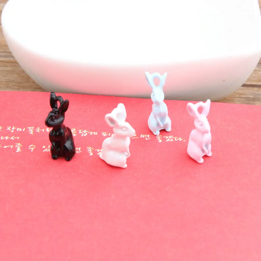 

New Arrival Kawaii 3D White Rabbit Alloy Jewelry Necklace Pendants DIY Bracelet Charms 50PCS Rhonestone Keyring Jewelry Charm