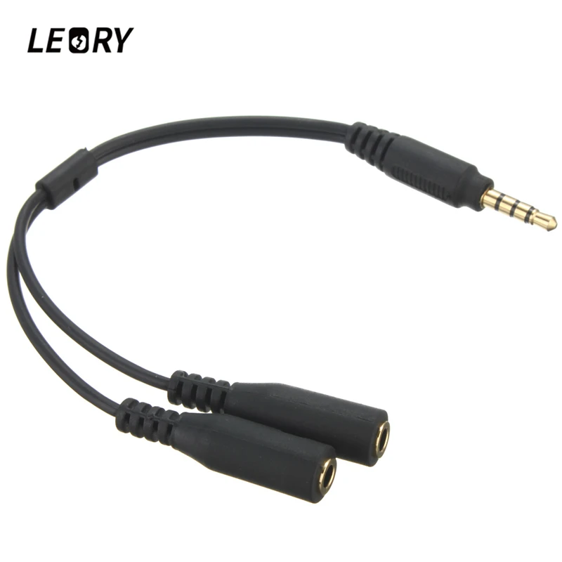 LEORY Высококачественная гарнитура с разъемом типа Папа 2 и двумя разъемами для
