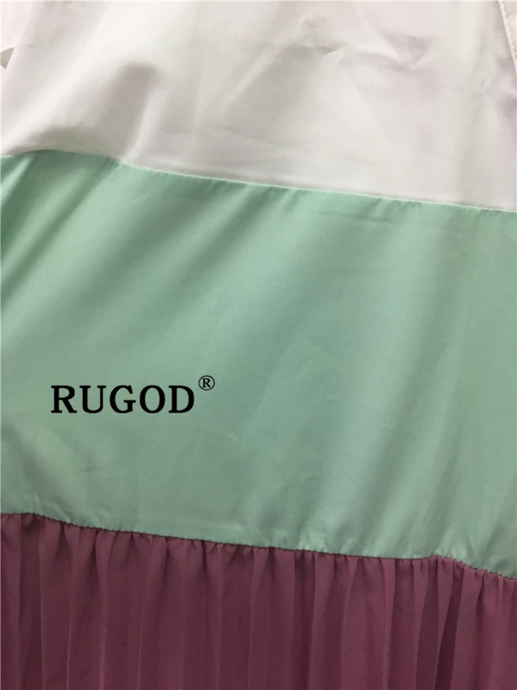 RUGOD корейское шифоновое Лоскутное Длинное Макси платье для женщин модное летнее платье с v-образным вырезом для вечеринок vestidos женская одежда
