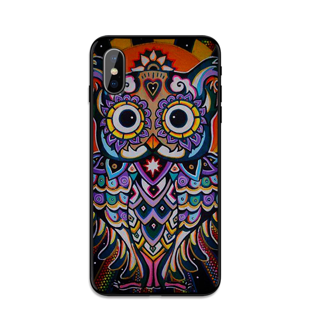 Чехол из мягкого ТПУ с изображением совы на дереве для Apple iPhone 6 6S 7 8 Plus 5 5S SE X XS MAX XR