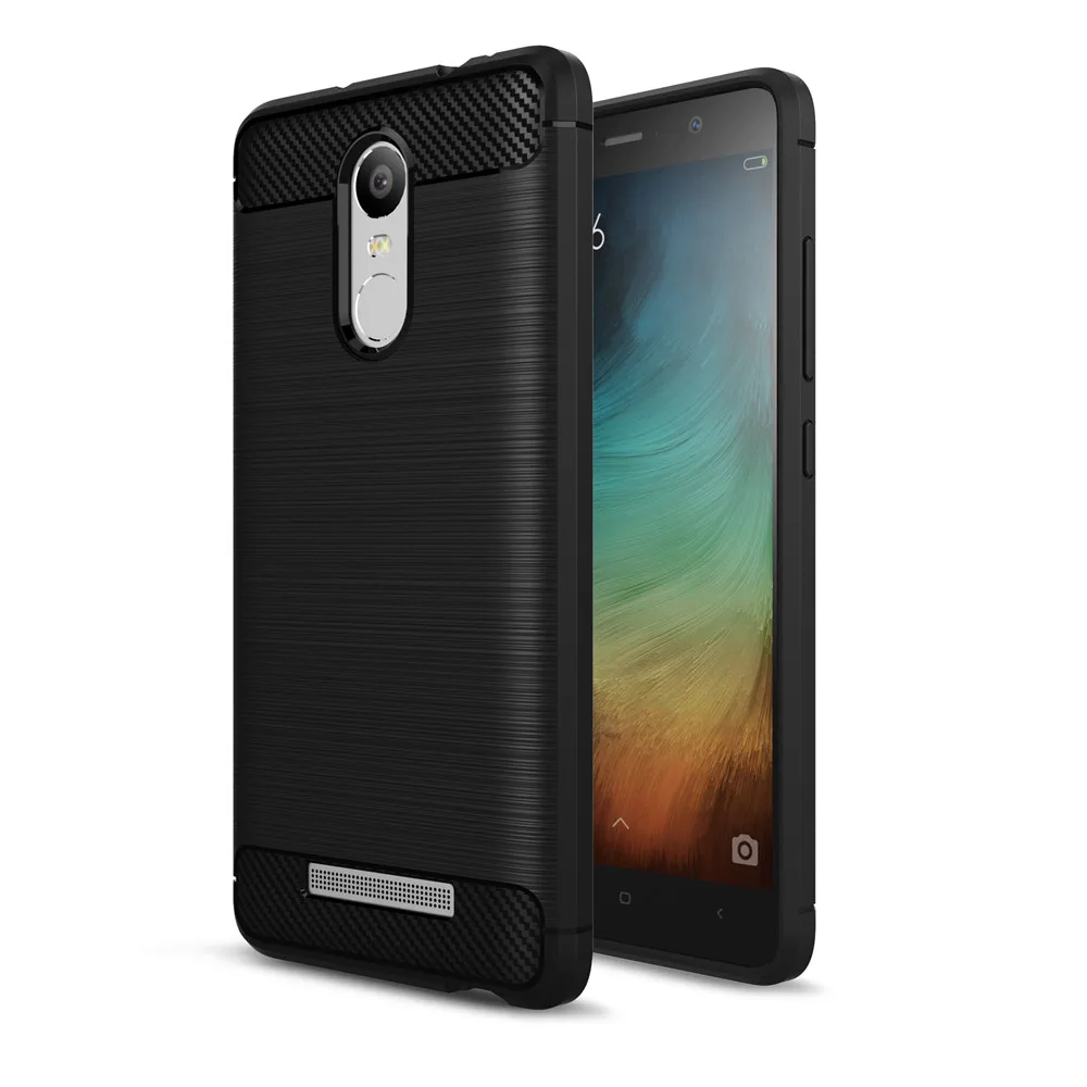 Lenuo чехол для Xiaomi Redmi Note 3 ТПУ мягкий углерода Волокно силиконовой щеткой