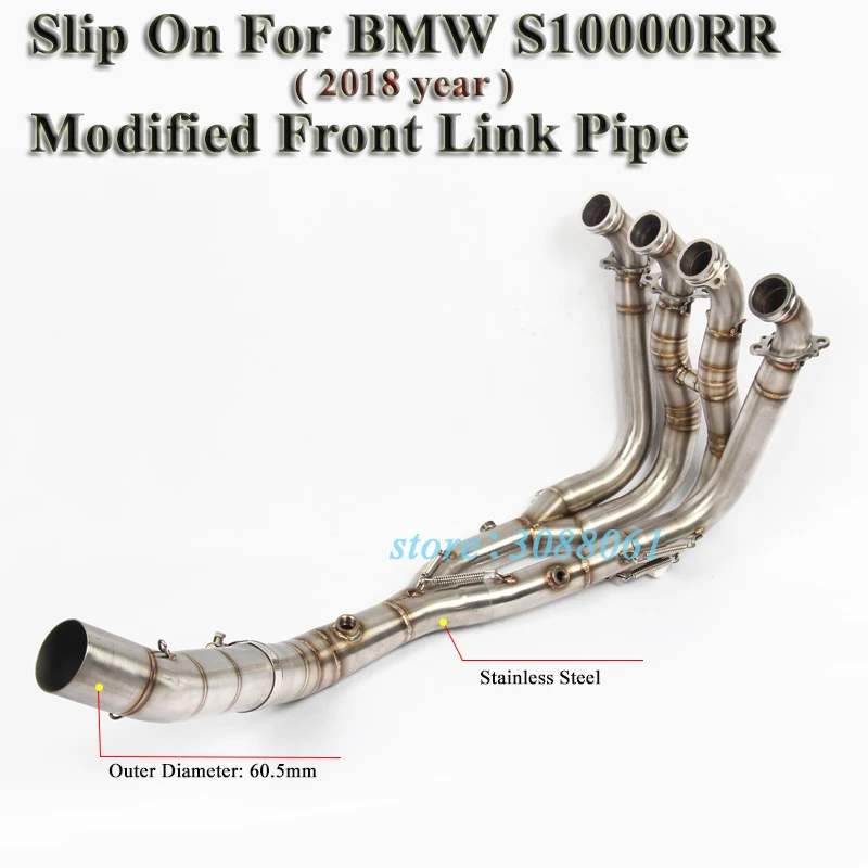 

Slip On For BMW S1000RR 2018 Motorcycle SC Exhaust Pipe Escape Modified Front Middle Connection Link Pipe Without 60mm Muffler