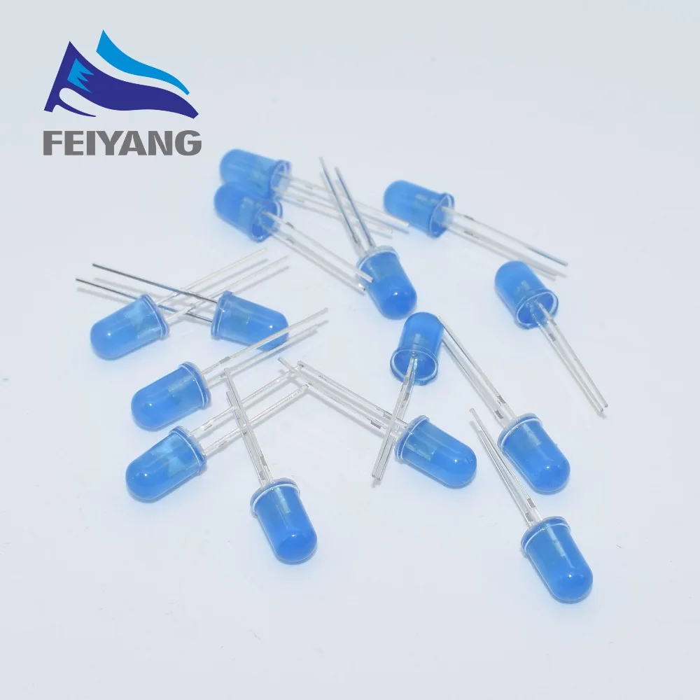 SAMIORE ROBOT 100 шт./лот 5 мм синий светодиодный Диод круглый рассеянный цвет свет лампа F5 DIP хайлайтер Новая оптовая