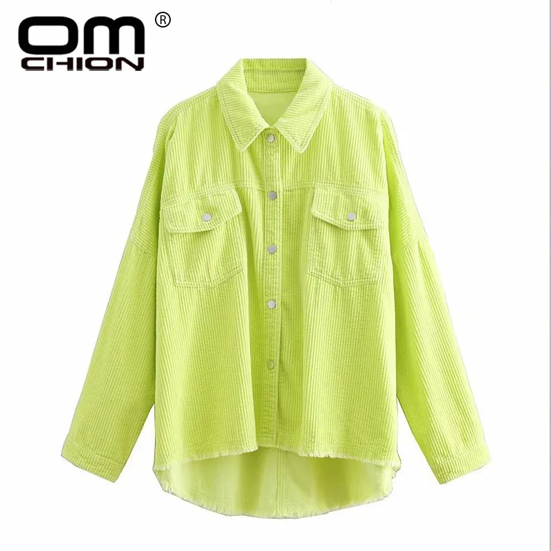 OMCHION Blusas весенние вельветовые пикантные Женские топы и блузки с длинным рукавом