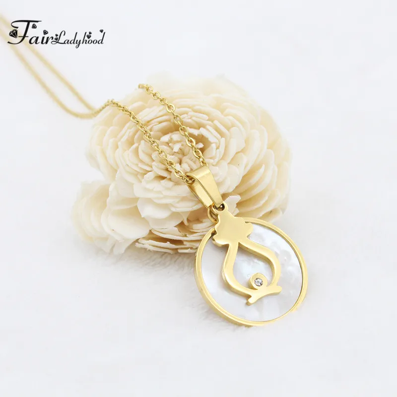 FairLadyHood Creative Style White Shell Stud Earrings Necklace Simple Golden | Украшения и аксессуары