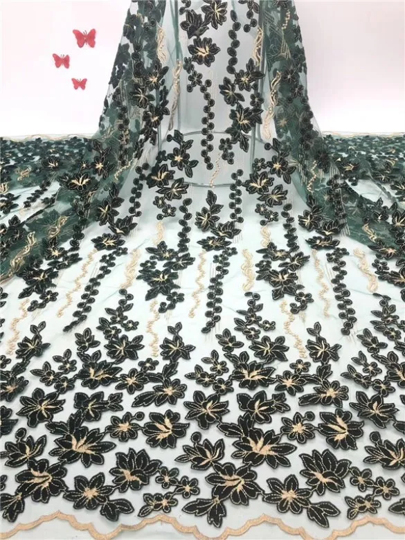 Latest African Tulle Lace 2018 French Net Stones Fabric For Wedding Black Gold Embroidery ffj418 | Дом и сад