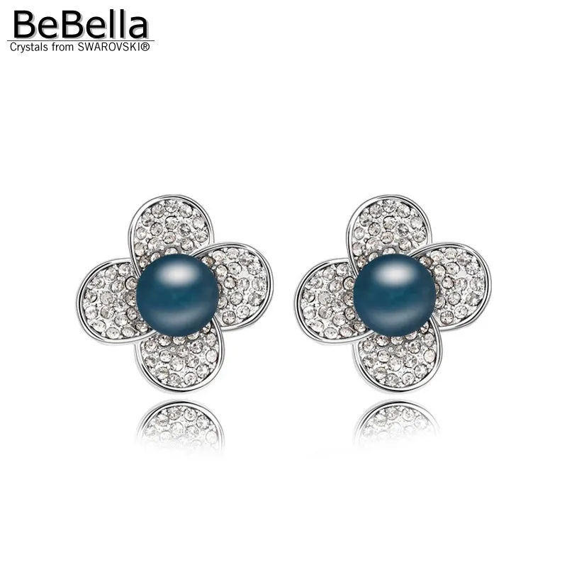 Женские серьги гвоздики с белым жемчугом и кристаллами|pearl earrings|earrings earringwomen pearl