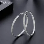 YoGe свадебные и вечерние ювелирные изделия для женщин, E61023C Роскошные серьги-кольца с большим диаметром AAA CZ, лучшее качество