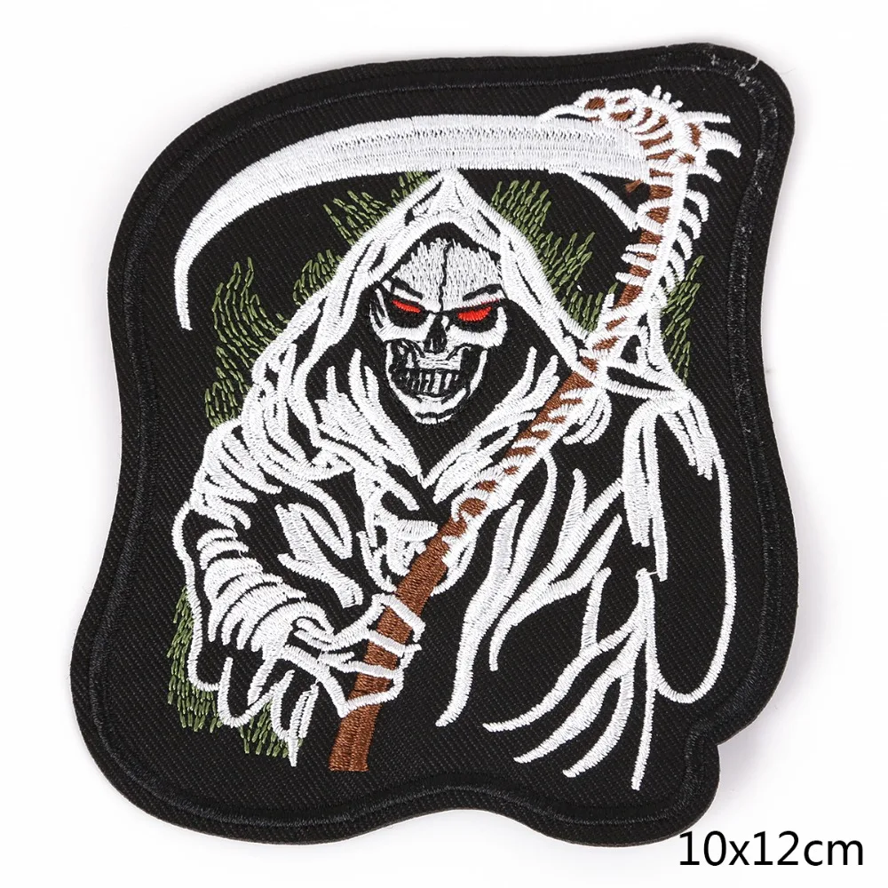 5 шт Череп Панк наклейки на одежду вышитые Ткань для Аппликации Значки мотив DIY