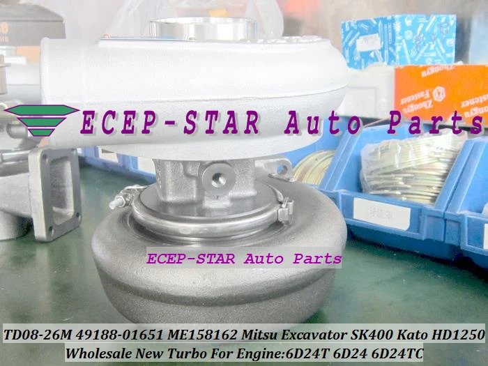 Турбокомпрессор TURBO TD08-26M 49188-01651 49188-01281 ME158162 для экскаватора Mitsubishi SK400 Kato HD1250 HD1430 6D24