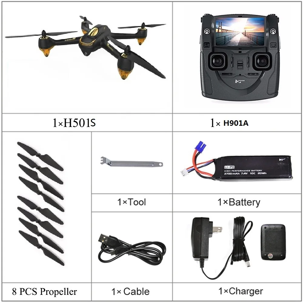 Hubsan H501S H501SS X4 Pro 5,8G FPV Бесщеточный с 1080P HD камерой gps RTF режим следования за мной Квадрокоптер Вертолет радиоуправляемый Дрон