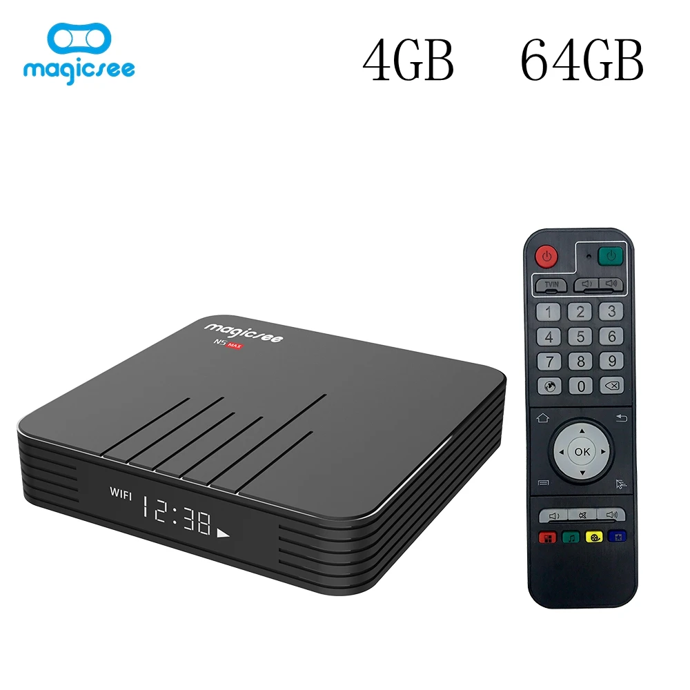 4GB 64GB MAGICSEE N5 Max ТВ приставка Android 9,0 Amlogic S905X2 Bluetooth 4,1 2,4 ГГц 5 ГГц WiFi ТВ приставка поддержка 4 к H.265 медиаплеер - Цвет: 4GB 64GB