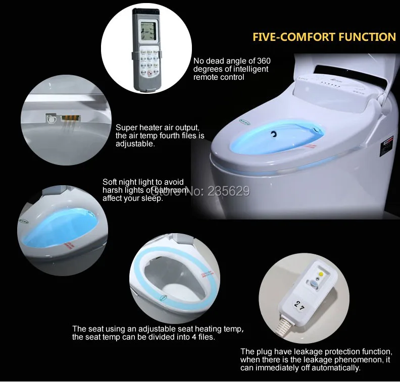 Commode Умный Унитаз Интеллектуальный WC китайский toile S-trap европейский рынок 220V заводская цена автоматическая Чистка промывка сифонная