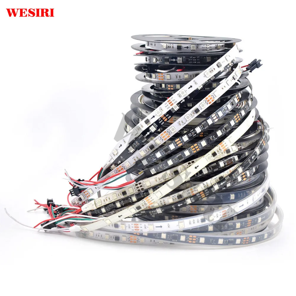 Адресная RGB Светодиодная лента WESIRI WS2811 5050 SMD 30/48/60 светодиодов/м IP30/IP65/IP67 внешний 1 IC