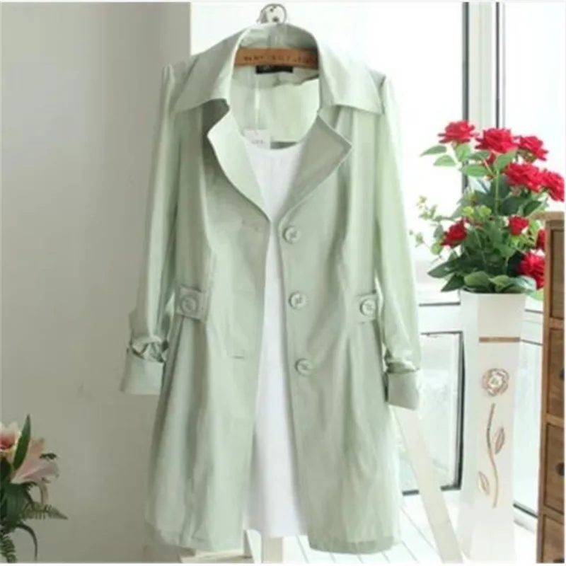 2018 весна лето женские длинные плащи Корейский плюс размер рукав три четверти