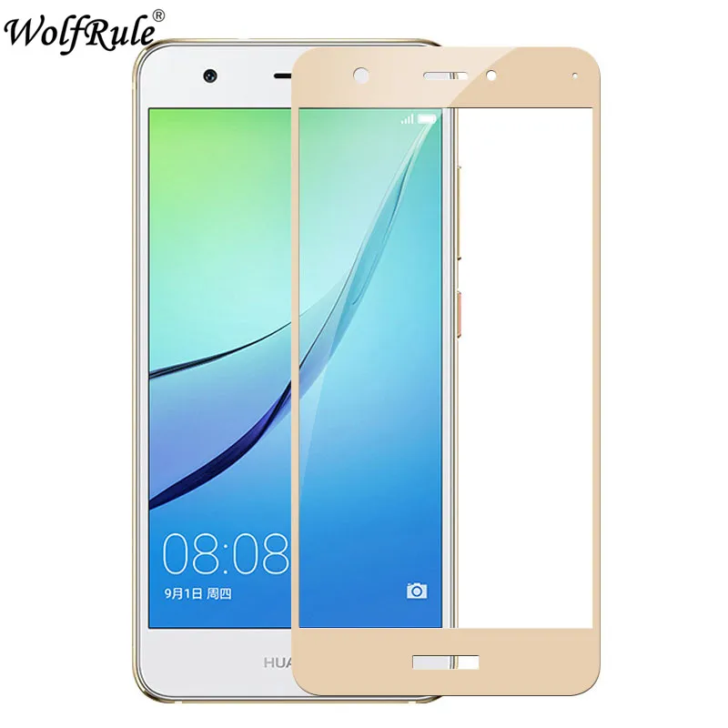 2 uds Protector de pantalla de Huawei Nova de 2.5D Anti-Explosi&oacute;n de vidrio templado de la sFor Huawei Nova de la cubierta completa pel&iacute;cula Nova WolfRule 5,0"-2
