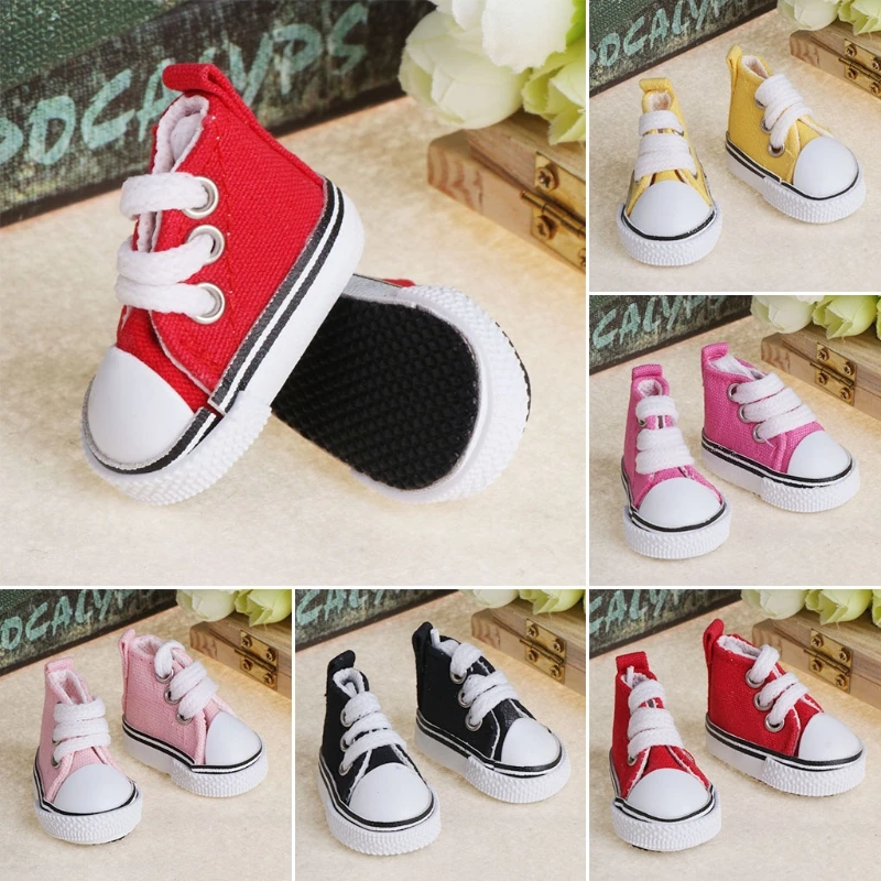 

5cm Doll Shoes Accessories Canvas Fashion Summer Toys Mini Sneakers Denim Boots