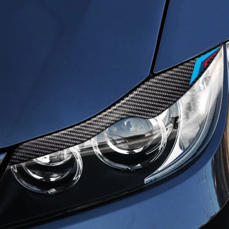 SRXTZM углеродное волокно фары Брови Веки автомобильные наклейки для BMW E90 3 серии 2005