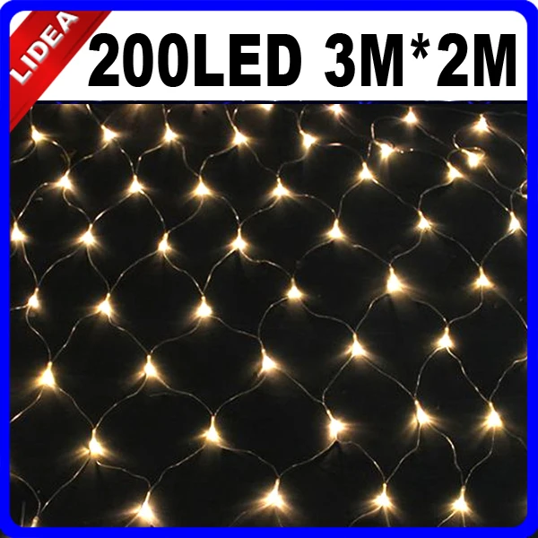 3M*2M 200 LED Garden Wedding Party Holiday Christmas Decoration Outdoor String Fairy Net Mesh Garland Light CN C-36 | Лампы и