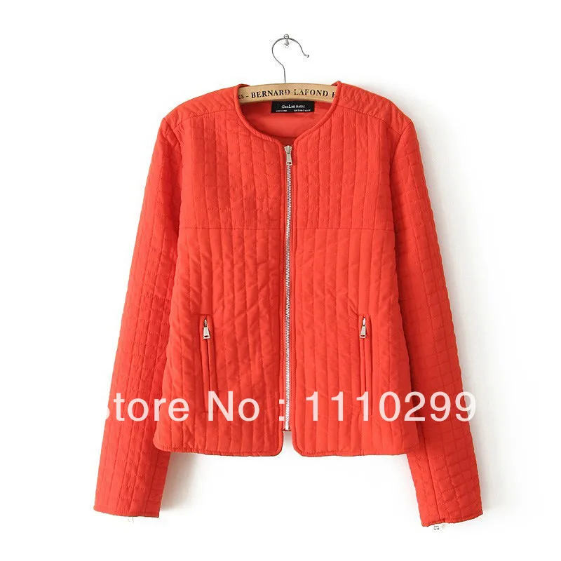 2014 new winter woman's European style coat diamond quilted cotton padded Zip Jacket thicken warm down free shipping LC044 | Женская