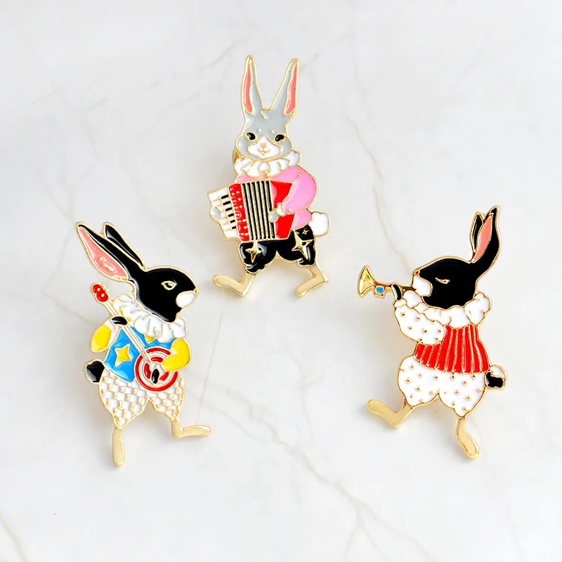 Cartoon Alloy Rabbit Brooch Jeans Handbag Shirt Accessories Brooches Metal Badges on Backpack |