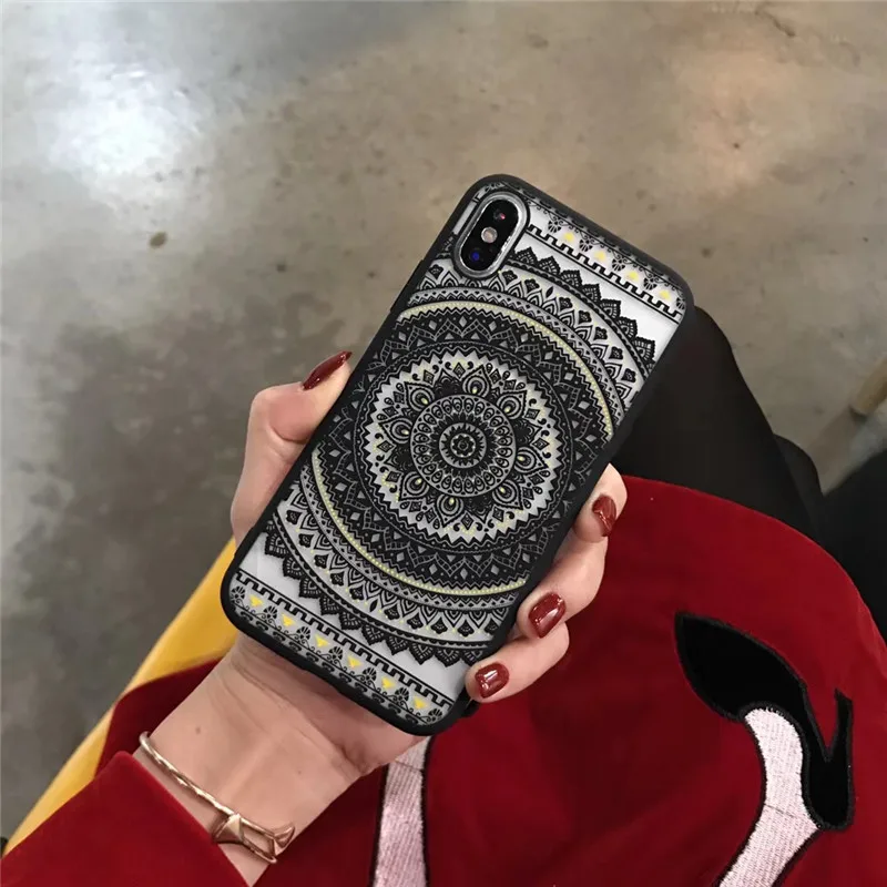 Чехол Tfshining для телефона с изображением мандалы и цветов iphone 12 11 Pro Max XS XR X 7 8 Plus SE 2020