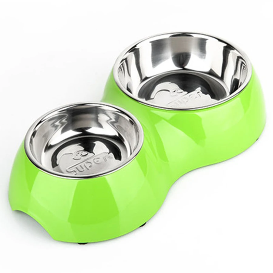 Large Dog Bowl Stainless Steel Water Bottle Food Container Bebedouro Pet Double Feeding Plato Perro Acero Products 70N0569 | Дом и сад