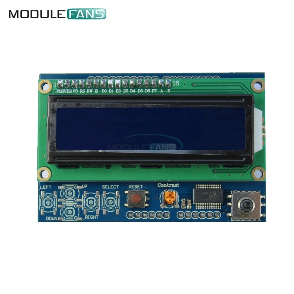 Регулируемая яркость 1602 LCD Shiled IIC I2C MCP23017 5 клавиатура для Arduino UNO R3 MEGA