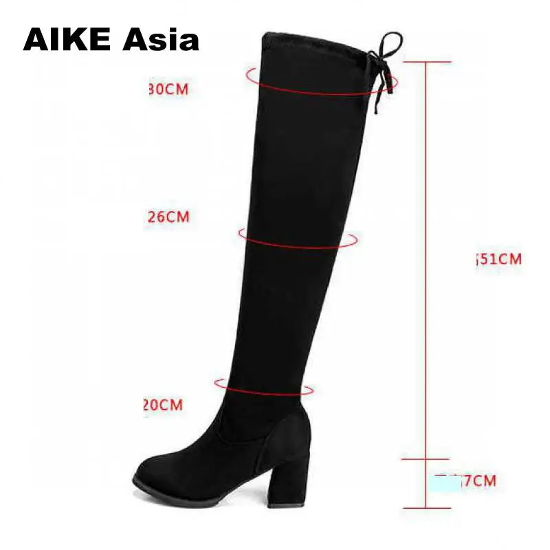 2019 Women Casual Over The Knee Boots Shoes Winter Female Round Toe Platform High Heels Pumps Warm Snow Mujer W391 | Обувь