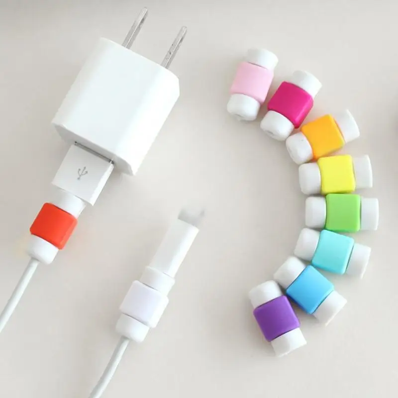 1/3 комплекта 5 шт./компл. Освещение USB Зарядное устройство кабель Saver провода протектор для Apple для iPhone 5 5S, 6, 6 S, Plus, устройство для сматывания шнура питания и линии крышки
