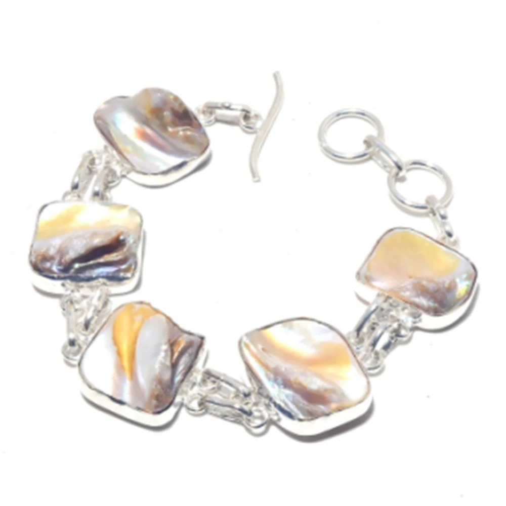 

Biwa Pearls Bracelet Silver Overlay over Copper, 19.9cm , B3935