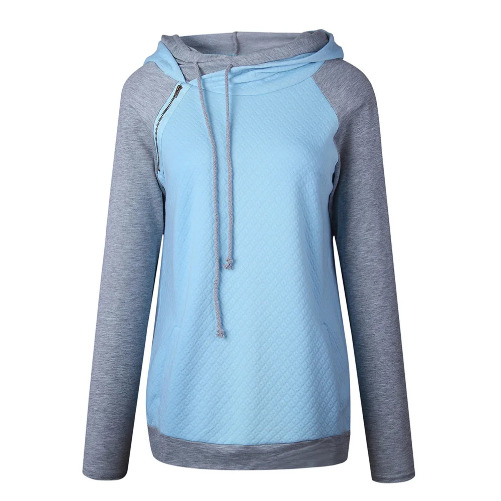 Зимние Для женщин толстовки с длинными рукавами в стиле пэчворк на молнии