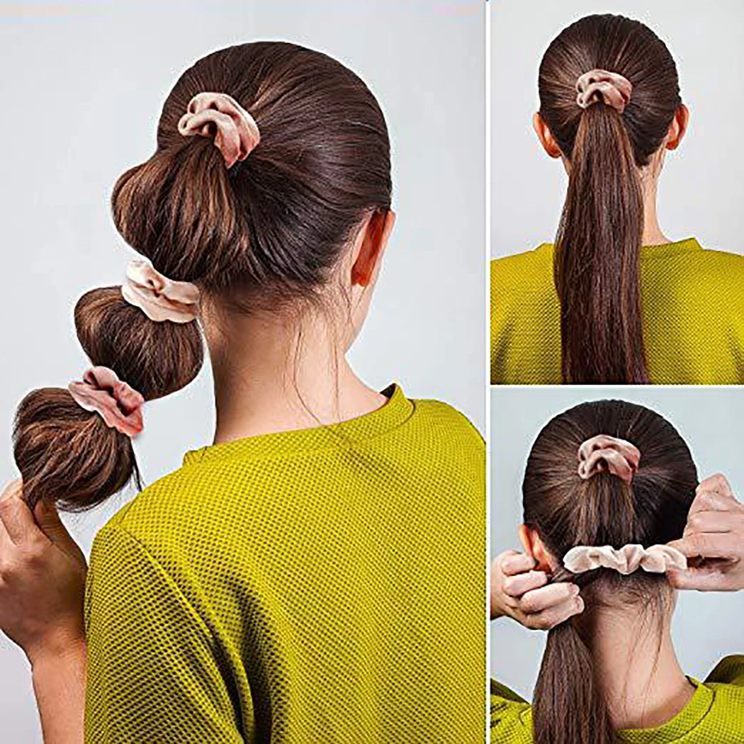 Резинки для волос женские бархатные эластичные резиновые ленты аксессуары 12 шт.