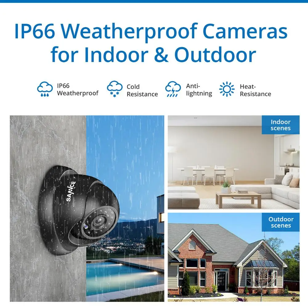 SANNCE 4CH безопасности камера системы дома товары теле и видеонаблюдения комплект