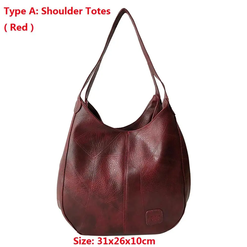 Type A Totes Red Винтажная Женская сумочка, роскошные модные сумки, женские сумки через плечо, брендовые дизайнерские женские сумки с верхней ручкой, женская сумка - Цвет: Type A Totes Red