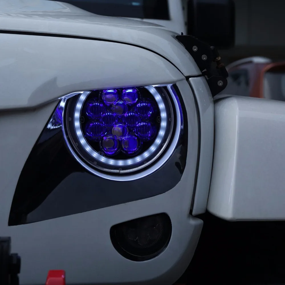 7 дюймов Halo светодиодный фонарь w/ Blue DRL ангельские глазки для 07 - 17 Jeep Wrangler JK &amp