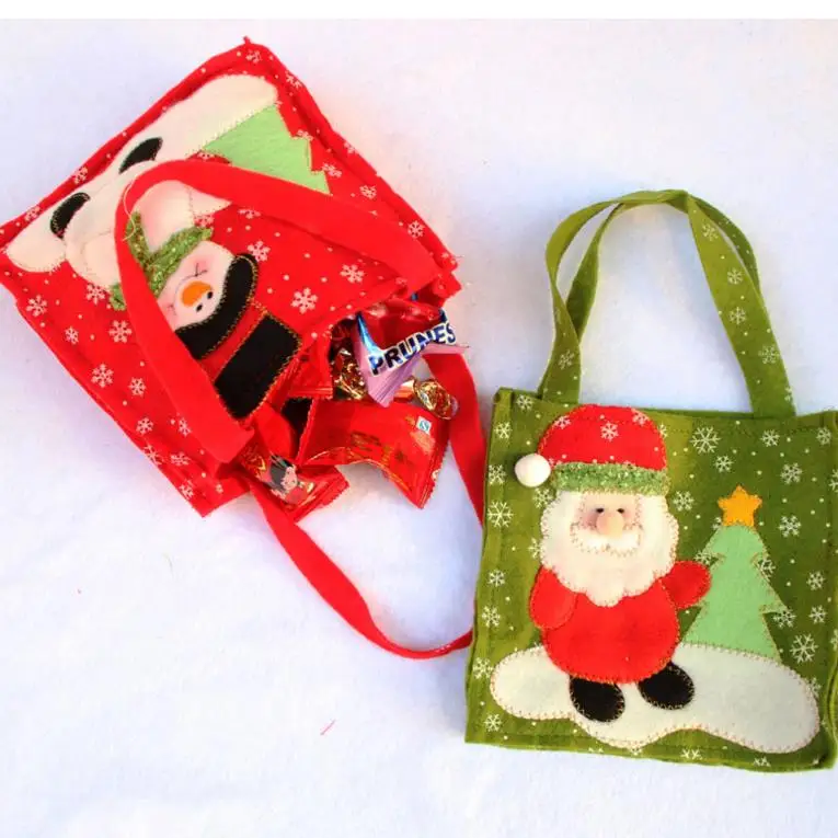 Christmas Snowman Santa Claus Candy Gift bag Treat Bags Kids Present Wrap favors Bag party Holiday decor red festive supplies