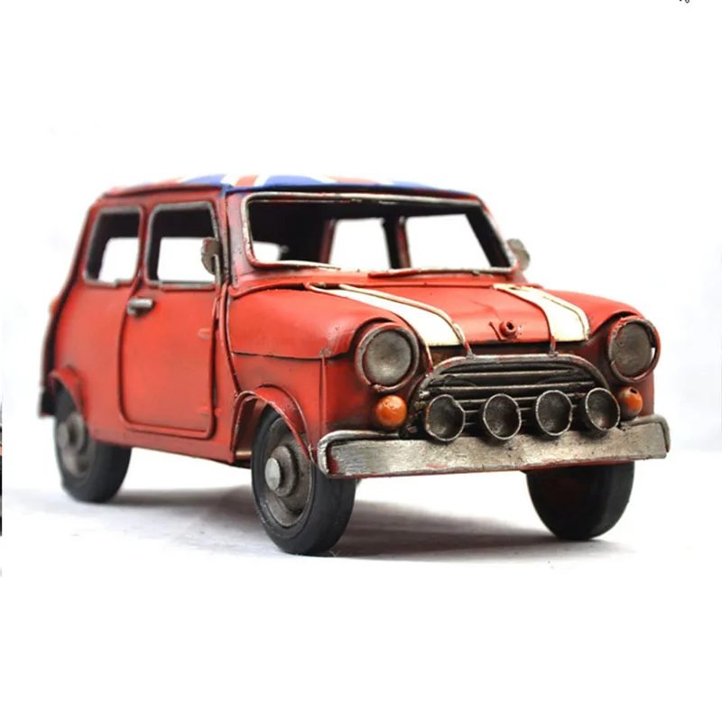 

High Simulation Automotive Ornaments Antique Classic Flag Model Diecast Metal Alloy Car Collections Gifts For Children Kids