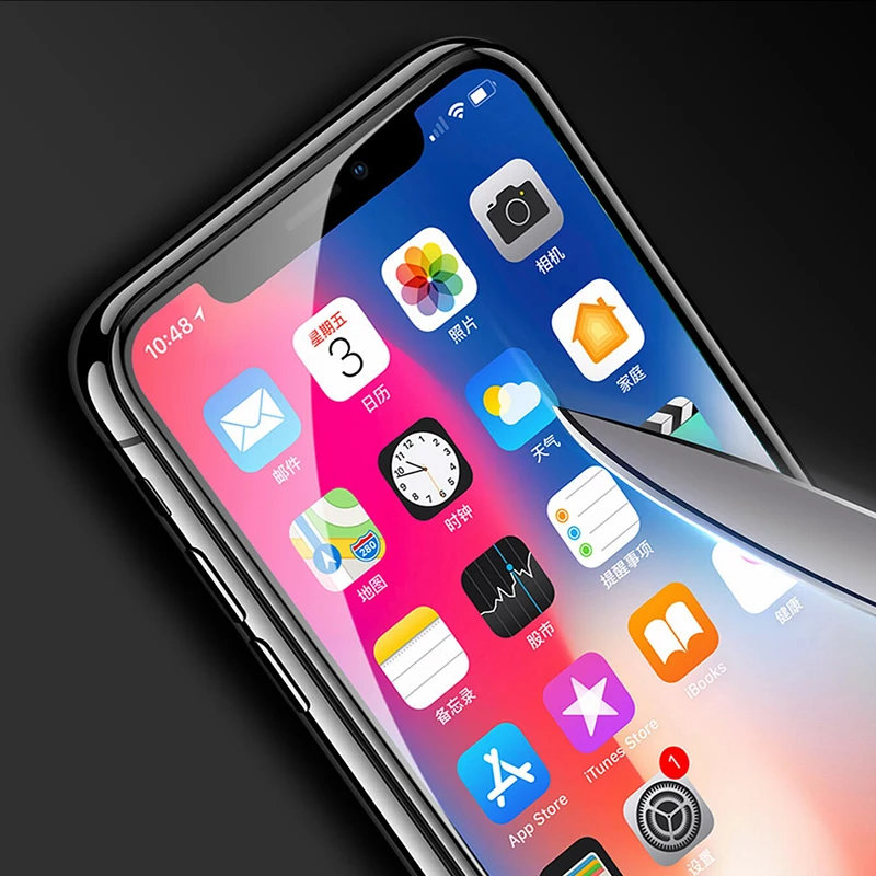 Закаленное стекло TeoYall с маленькими краями 6D для iPhone XS Max XR X Защита экрана Apple 6 6s 7 8