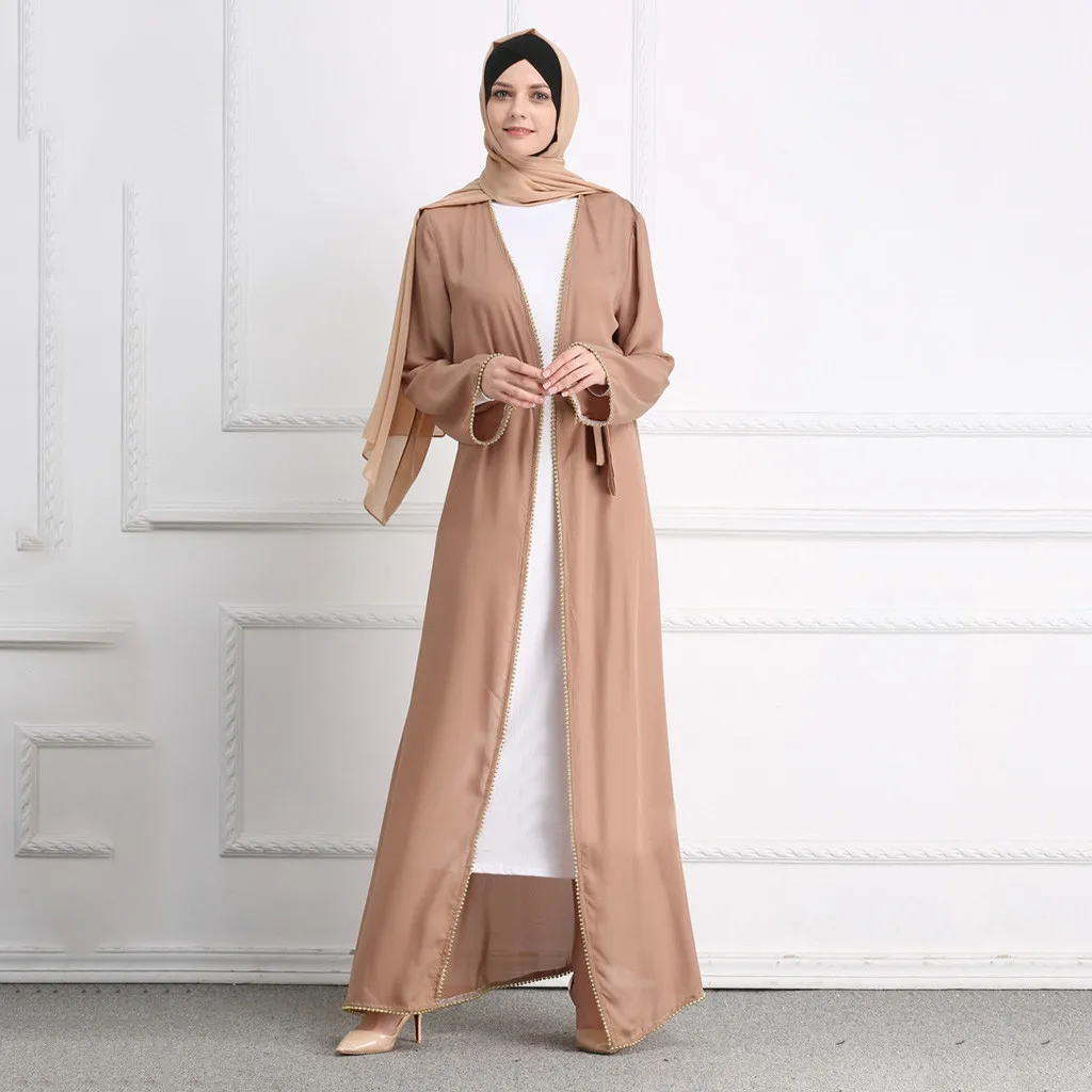 

Kaftan Abaya Turkey Robe Dubai Cardigan Muslim Summer Hot Rrilling Beading Fashion Beading Embroidered Loose Robes Z416