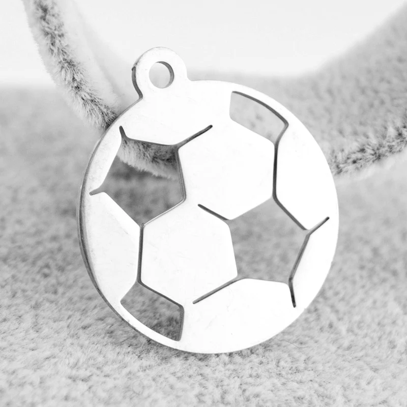 

100% Stainless Steel Football Soccer Pendant Football Fan Necklaces & Pendants World Cup DIY Jewelry High Polish Wholesale 10pcs