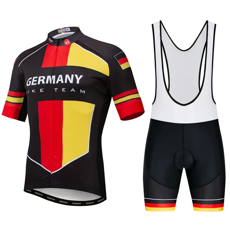 Germany (Bib) Weimostar, русская команда, одежда для велоспорта, мужская, дышащая, Pro, комплект для велоспорта, анти-пот, одежда для велоспорта, одежда для гонок, спорта, MTB, велосипеда - Цвет: Germany (Bib)