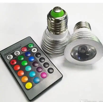 6 Вт E27 RGB светодиодные лампы лампада 85 в-265 в 110 В 220 16 видов цветов с регулируемой