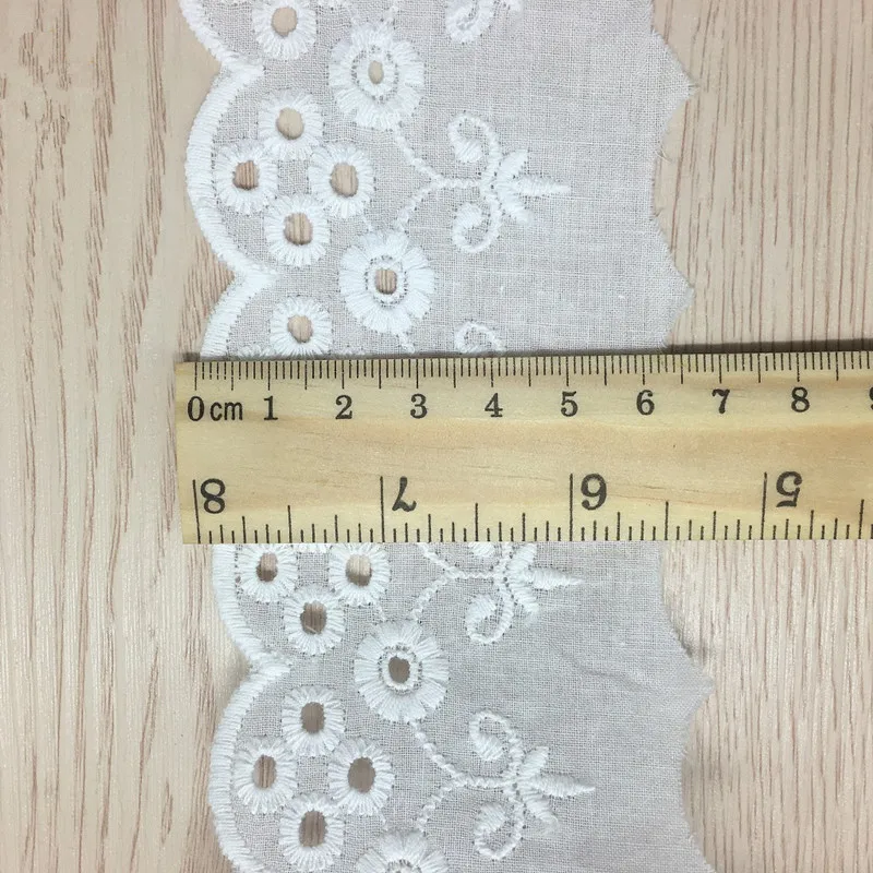 

NLI LY 14 yards Embroidered cotton lace trim edge for DIY sewing material